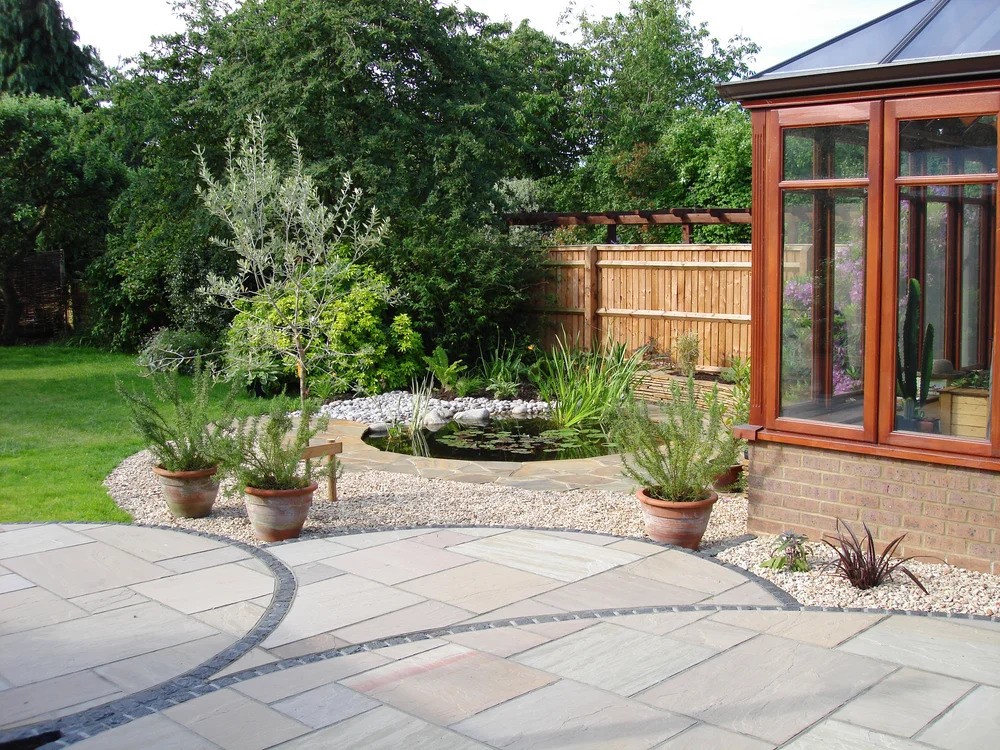 A Patio and Pond